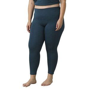 PrAna Becksa 7/8 Legging Bluefin Heather Womens1X Reg Moisture Wicking Yoga NWT